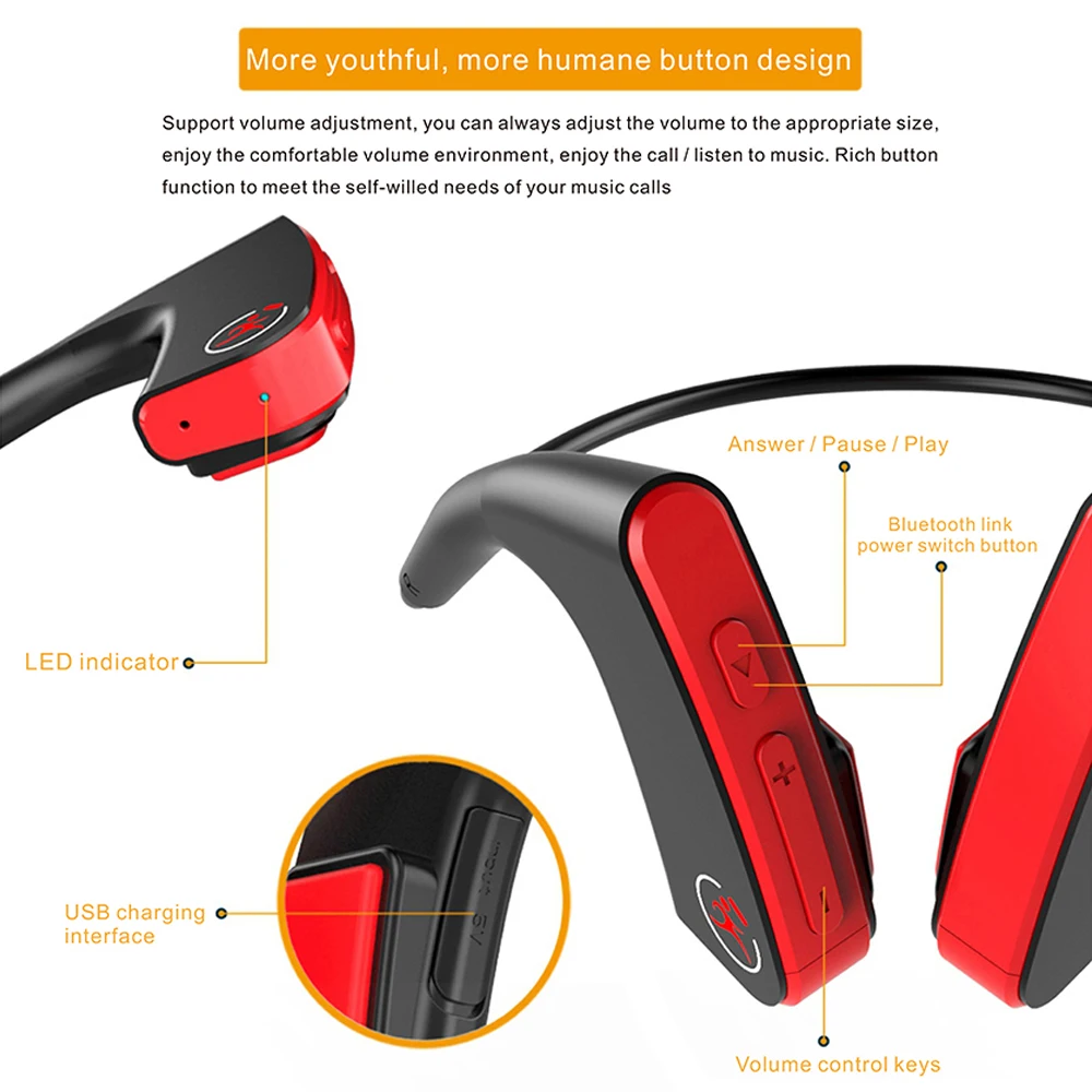 Glory Bluetooth наушники проводящая кость Беспроводная шумоподавляющая гарнитура