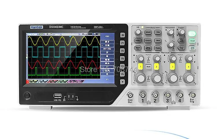 Новый цифровой осциллограф Hantek DSO4104C 100 МГц 4 канала 1GSa/s длина записи 64K Встроенный
