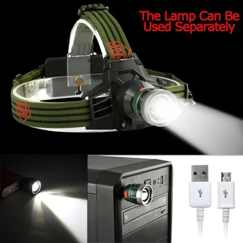 

Zoomable 8000 LM XPE Q5 LED Rechargeable USB Headlamp 18650 Headlight 3 Modes Flashlight Camping Torch Lamp +USB Cable HOT