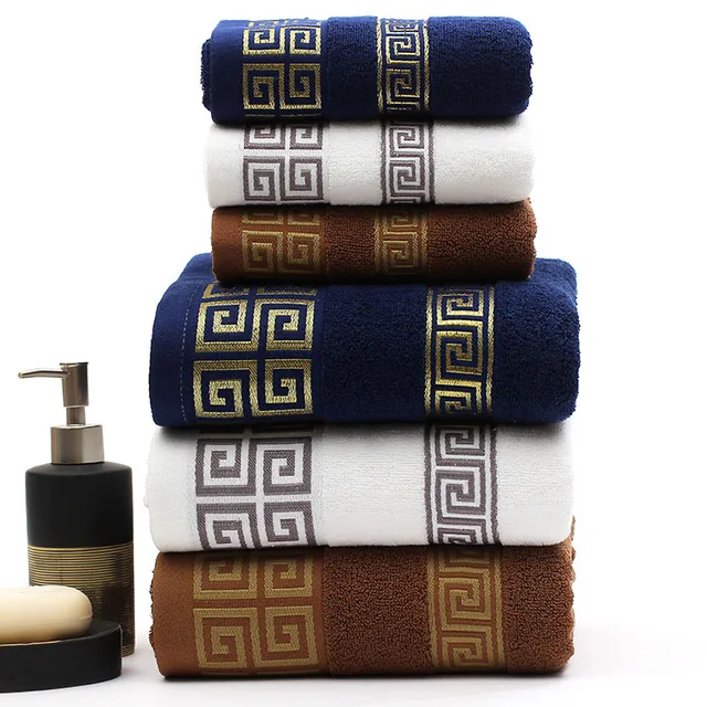 Great Wall Pattern 100% Cotton Bath towel Sets Embroidered Beach Towels for Adults Luxury Brand High Quality Soft Face Towels
