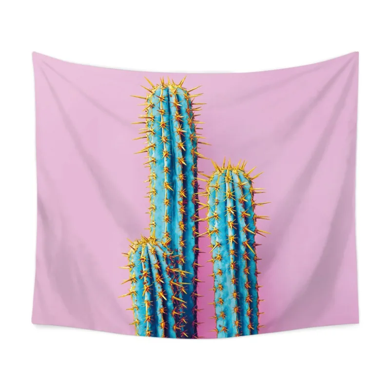 

Watercolor Cactus Printed Lightweight Polyester Fabric tapiz Wall Decor Hanging Tapestry Wall tropical tapestry