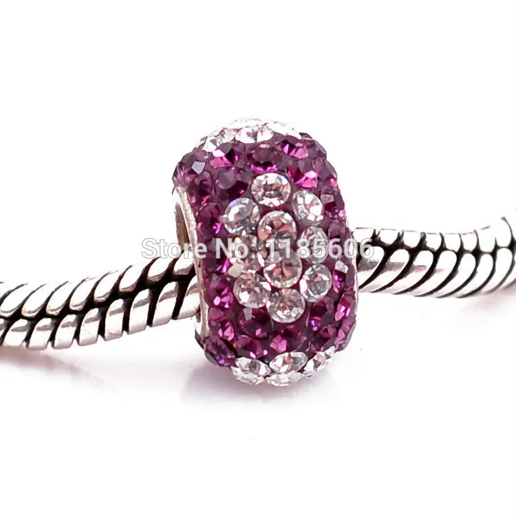 

2014 New 925 Sterling Silver Pendants for women Charms Rhinestone Crystal beads jewelry fit pandora DIY Necklaces & Bracelets