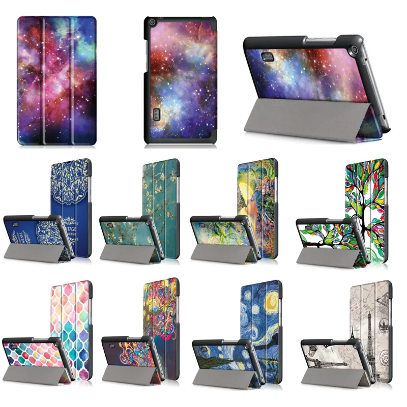 

Painted PU Leather fashion Case for Huawei MediaPad T3 7.0 BG2-W09 Smart Cover Stand Funda Tablet for Honor Play Pad 2 7.0