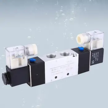 

4V320-10 3/8" Inlet Outlet 1/4" Exhaust Solenoid Air Valve 2 Position 5 Port valvola ritegno