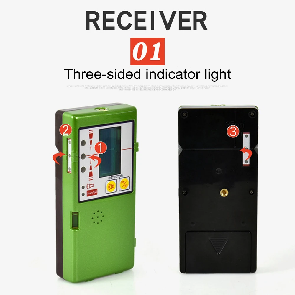 

Level Detector Receiver For 12 Line 3D Red Green Line Vertical with Clamp FD-6G/FD-9G Outdoors Can Receive 50 Meters