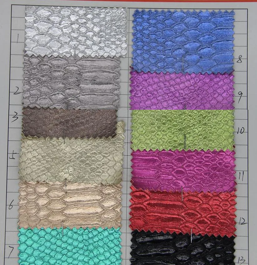 

wholesale bright snake artificial PVC leather shoes fabric material