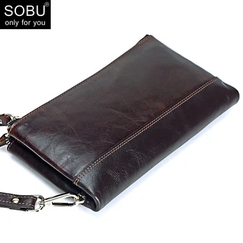 

Men brand Organizer wallets genuine leather double zipper clutch bag man cow leather Long purse Multi-function phone bag N098