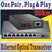 20 км одномодовый оптоволокно приемопередатчик, конвертеру волокна, 8* Gigabit RJ45 Порты и разъёмы, 2* SC Порты и разъёмы, парный штекер работай "(plug and Play