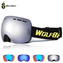 WOLFBIKE лыжные очки UV400 двойной слоистые линзы анти-туман очки для катания на коньках Для мужчин Для женщин очки для катания на сноуборде очки с Оригинальная коробка