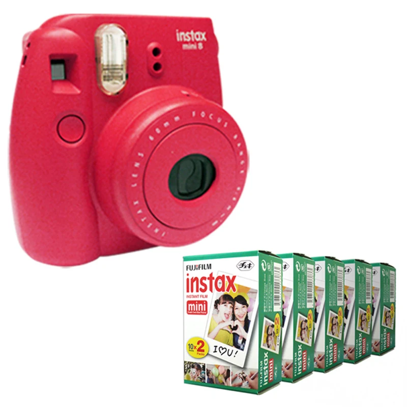 Fujifilm Instax Mini 8 Instant Camera-Raspberry + Fuji White Edge 100 Film | Электроника