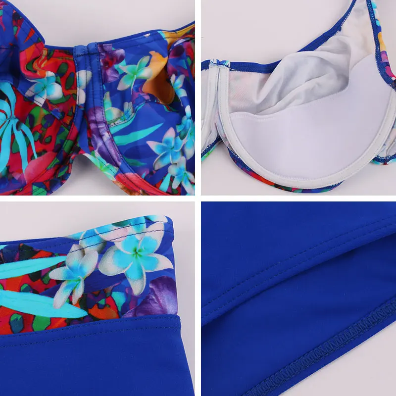 Andzhelika Plus Size Swimwear Sexy High Waist Bikinis Women Deep Soft Cup Swimsuit Floral Print Wide Halter Bathing Suit Andzhelika Plus Size Swimwear Sexy High Waist Bikinis Women Deep Soft Cup Swimsuit Floral Print Wide Halter Bathing Suit