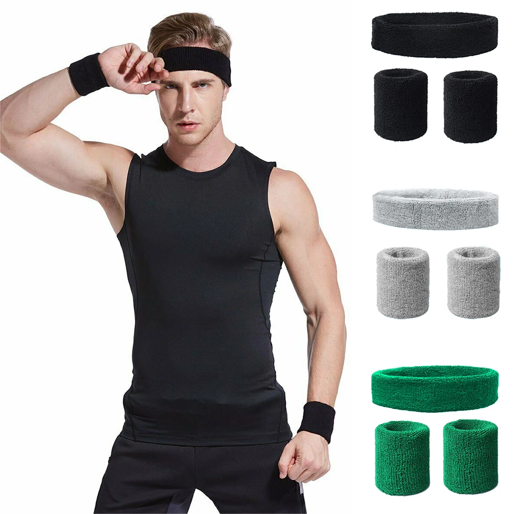 

3PC/Set Fitness Volleyball Riding Dance Hair Band Sports Fitness Sweat-proof Belt Wristband Wrist Support Surrounded by Sweater