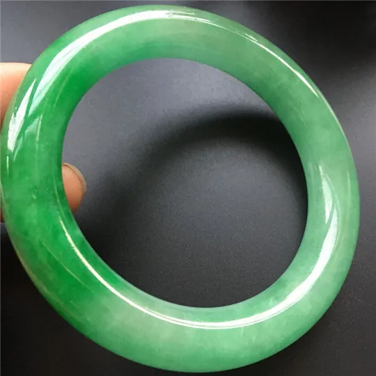 Natural Burmese jade bracelets round ice Yang green female models jade