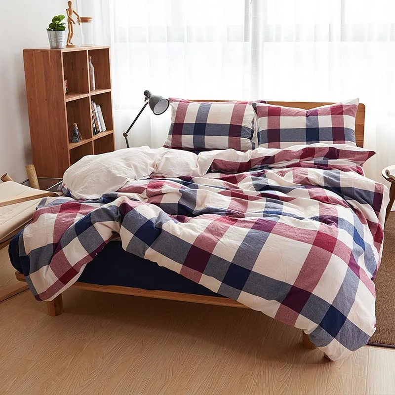 2017 Simple Japanese style 100 Cotton Naked Bedding sets king queen