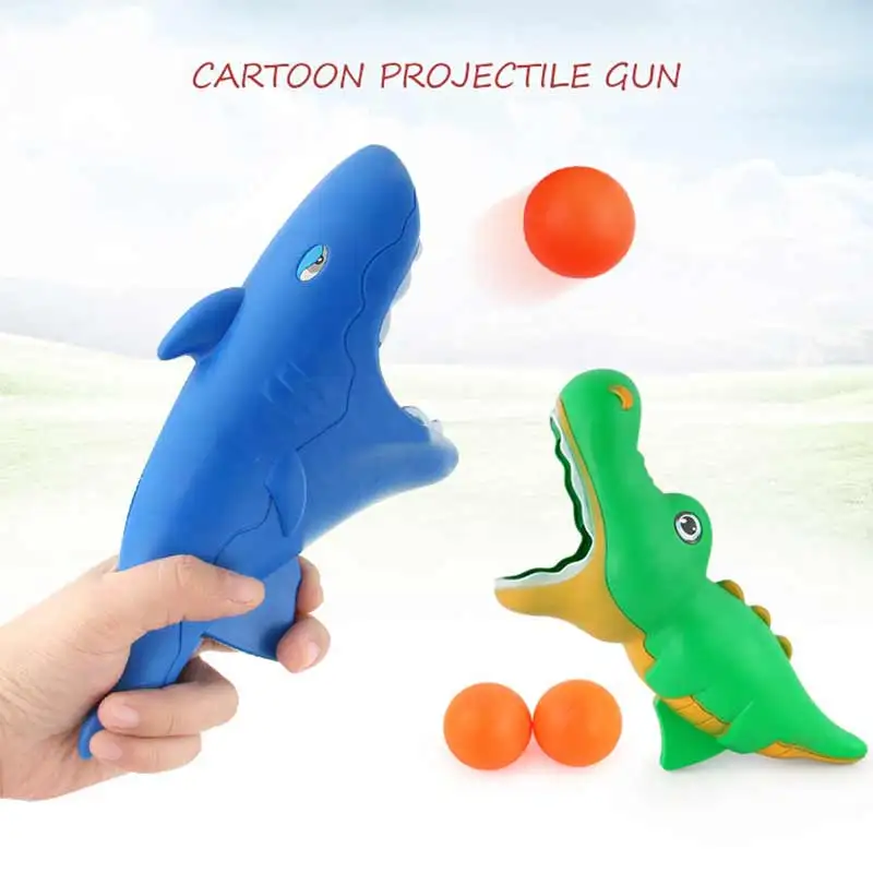 

Kids Toys Cartoon Shark Dolphin Catapult Catching Launcher Pinball Machine Parent-Child Interaction Toy Blue Shark