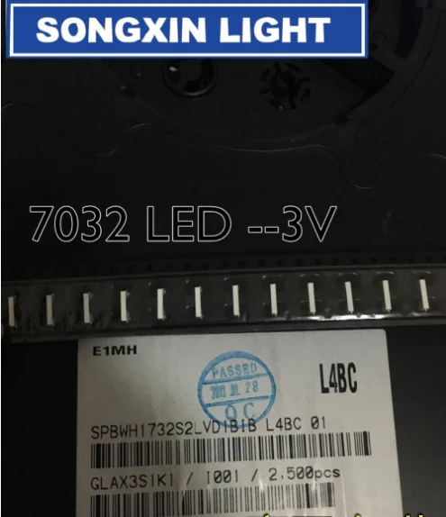 100 шт. светодиодный ТВ-приложение светодиодный подсветка Edge светодиодный серии TS731A 0,5 Вт 3 в 7032 холодный белый Светодиодный ЖК-Телевизор подсветка для SAMSUNG