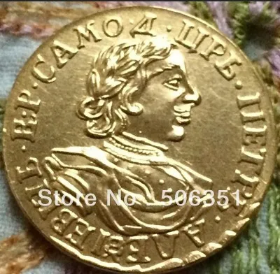 24K позолоченные 1718 монет России 2 рубля копия копировальное производство