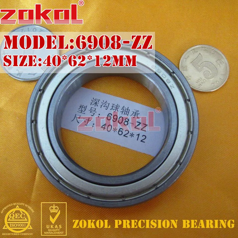 ZOKOL 6908 Z подшипник 6908 ZZ 6908-2RS 6908RS глубокий шаровой подшипник 40*62*12 мм