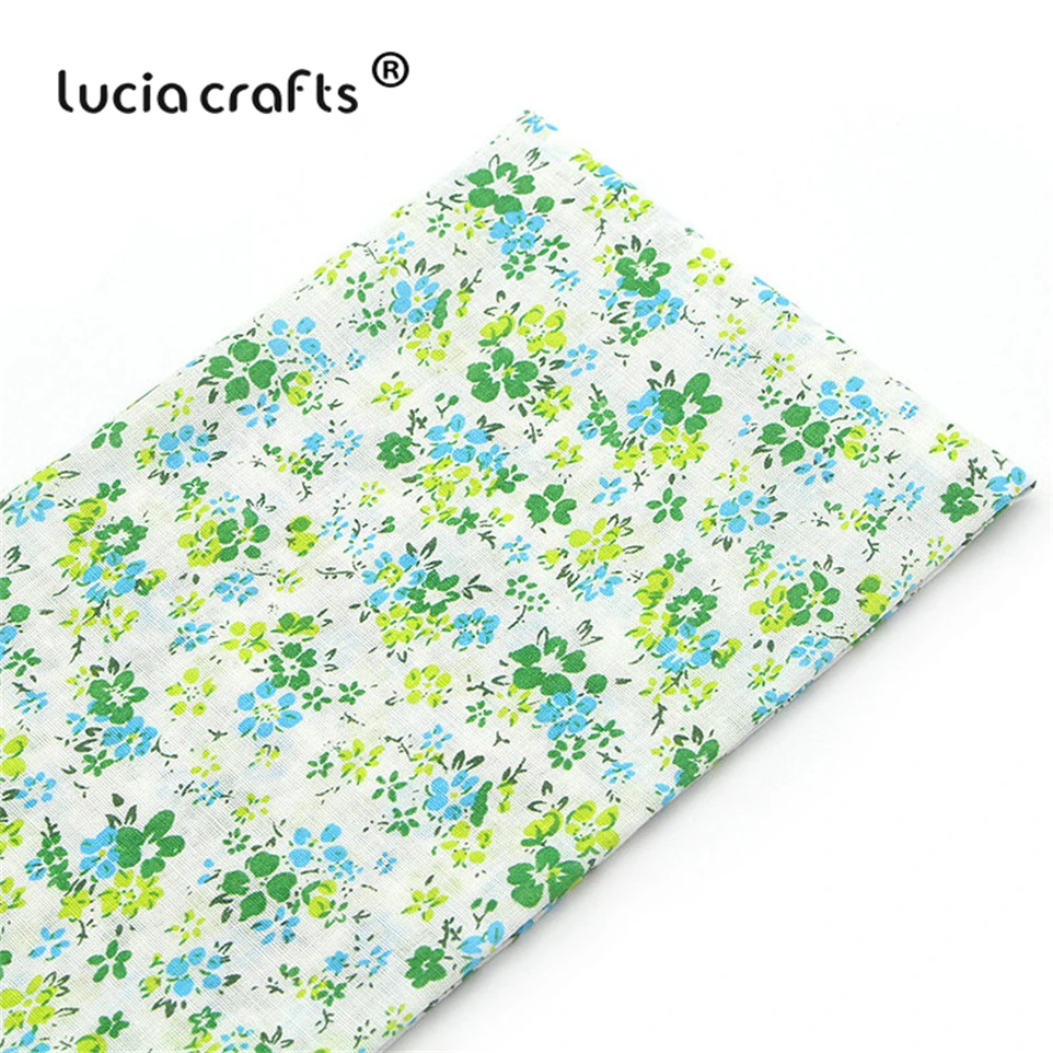 Lucia crafts, 7 шт./лот, 25*25 см, хлопковая ткань с принтом для рукоделия, куклы, ручная работа, шитье, Лоскутная Ткань, текстиль, ткань H0913