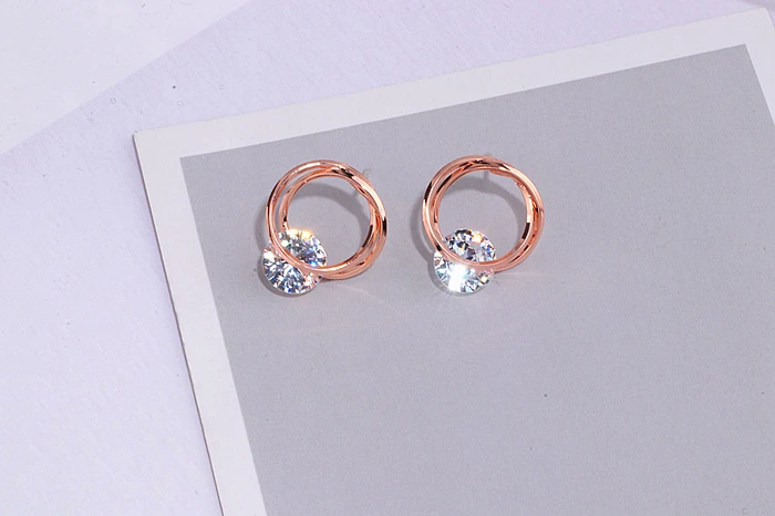 Новые трендовые корейские стильные круглые циркониевые серьги-гвоздики, роскошные золотые серебряные серьги с кристаллами для женщин, свадебные вечерние Jewe