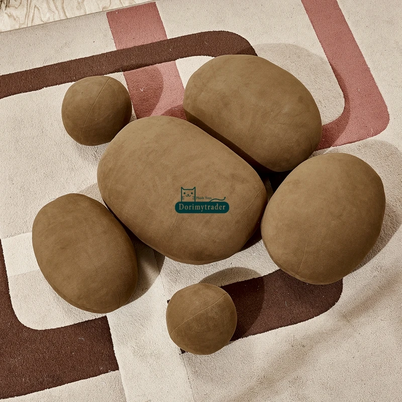 Dorimytrader Fashion Soft Sofa Emulational  Stone Plush Pillow Cushion Large 6 Pcs Nature DIY Kids Play Doll Home Decoration DY60786 (17)