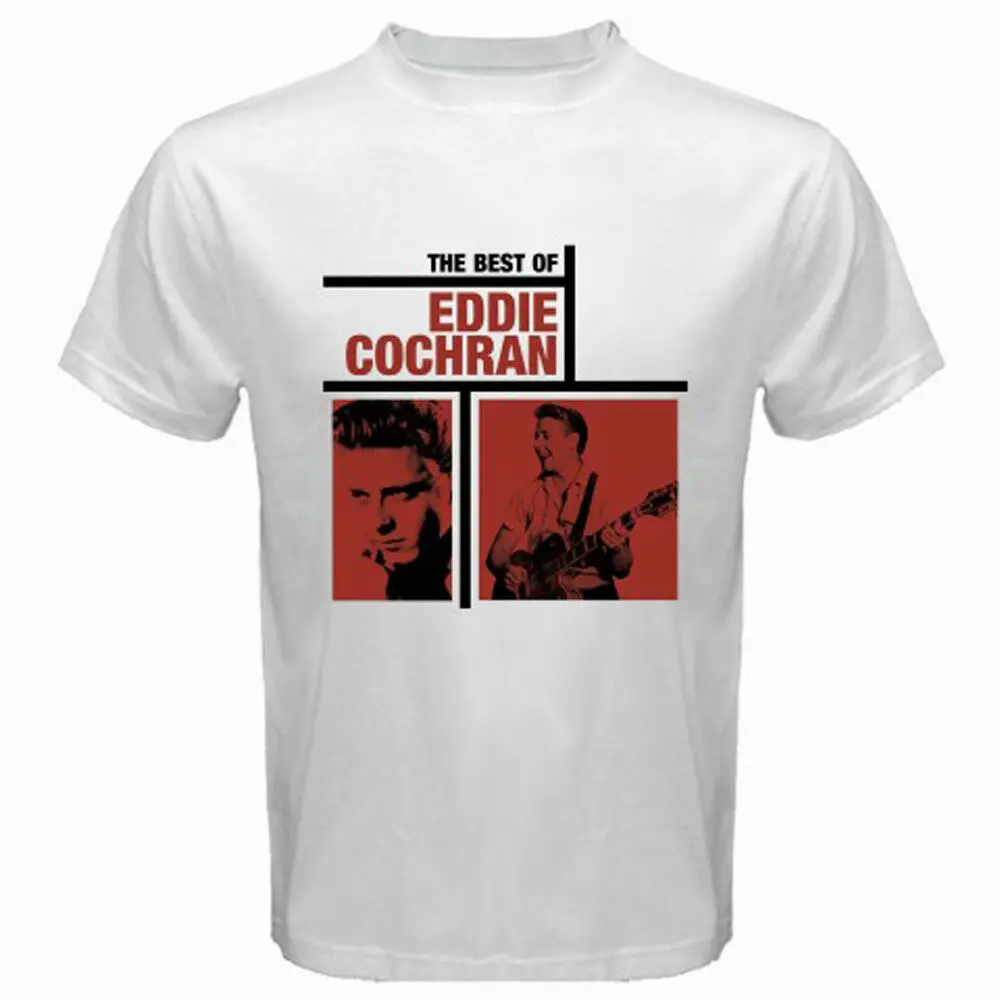 Новый Eddie Cochran лучший из мужская белая футболка Размер funny мужские Забавные