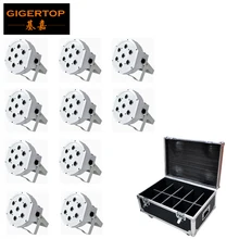 10in1 дорожный футляр пакет Пластик белый корпус RGBW Slim LED PAR Moving головной свет RGBW 4IN1 лучший свадебной сцены Рождественский фон с эффектом с новой уникальной технологией рассеивания света