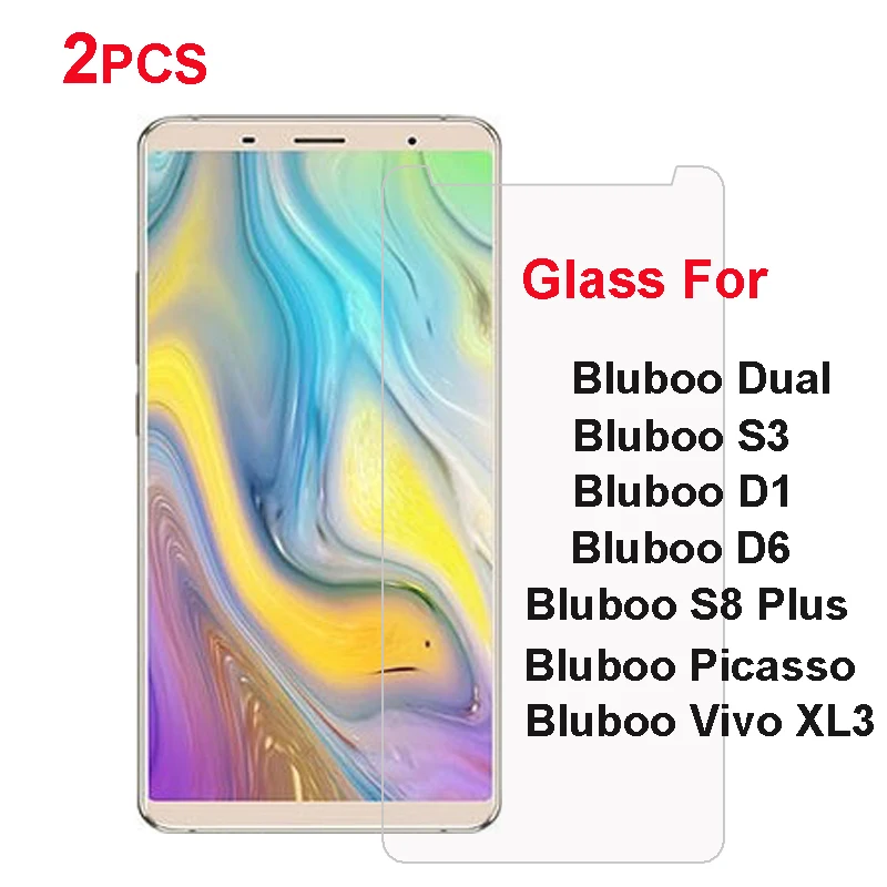 

2PCS Bluboo Dual S3 D1 D6 S8 Plus Tempered Glass Protective Film For Bluboo Picasso Vivo XL3 Glass Screen Protector Phone Film