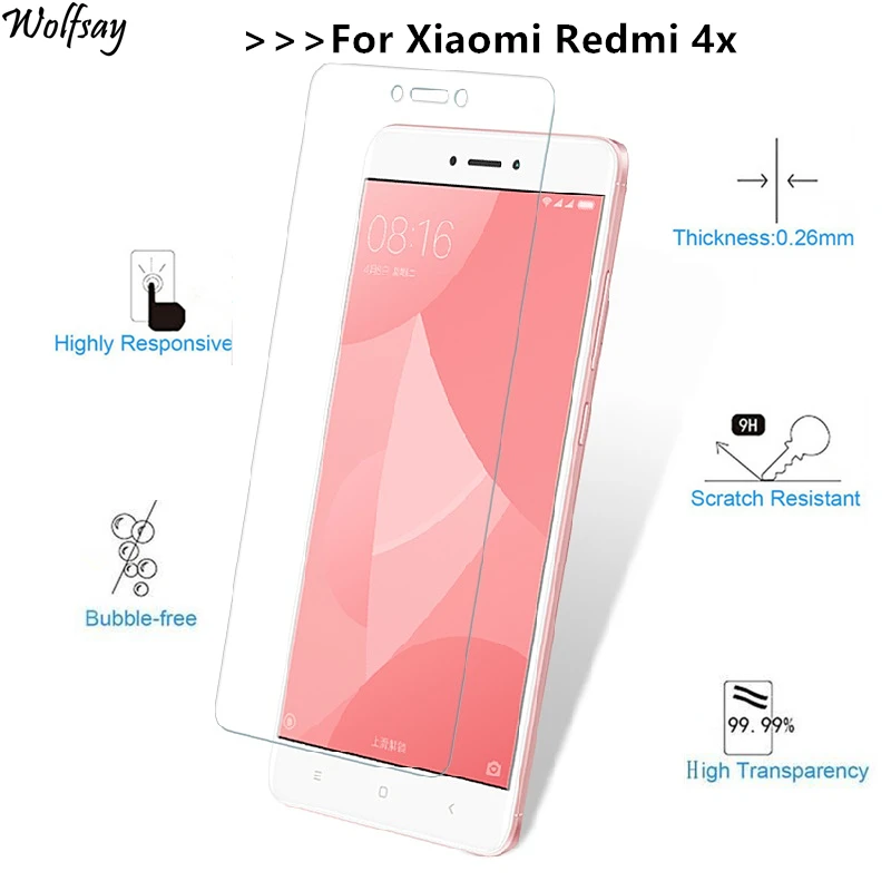 

2pcs For Glass Xiaomi Redmi 4X Tempered Glass For Xiaomi Redmi 4X Screen Protector For Xiaomi Redmi 4X Pro Glass Film Wolfsay