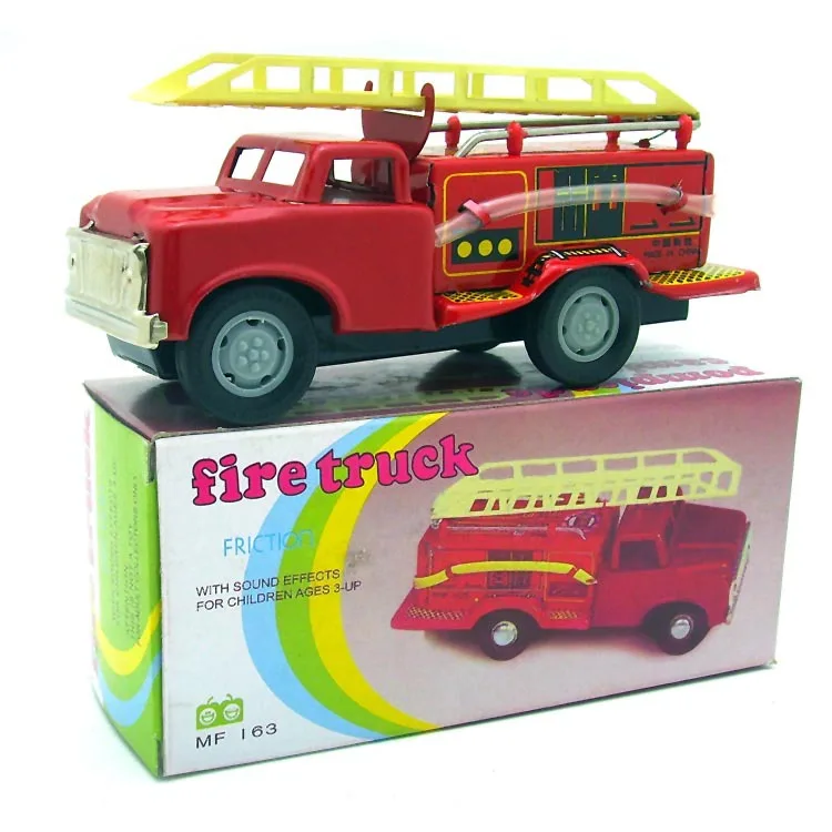 Childhood Memory Antique Tin Toys Retro Inertia Metal Vehicles Toy Cars Zakka Home Decor Fire Engine Car | Игрушки и хобби