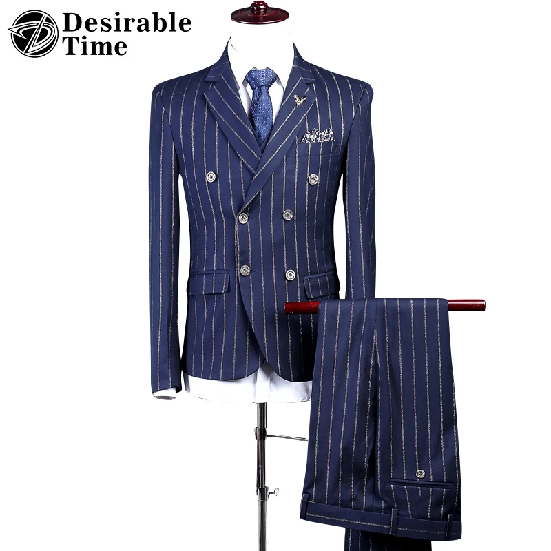 Popular Double Breasted Pinstripe Suit-Buy Cheap Double Breasted