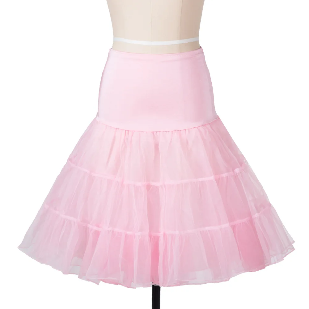 

Tutu Skirt Swing Rockabilly Petticoat Pink Underskirt Fluffy Pettiskirt for Wedding Bridal Vintage Women Ball Gown