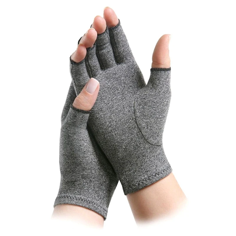 

1 Pair Women Men Cotton Elastic Therapy Open Fingers Compression Gloves Hand Arthritis Joint Pain Relief Gloves