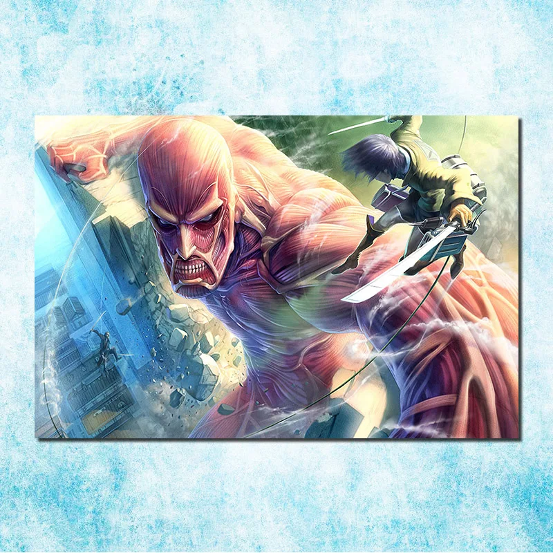 Attack On Titan 1 2 Anime Art Silk Canvas Poster Print 13x20 24x36 Inches Pictures For Room Decor-8 | Дом и сад