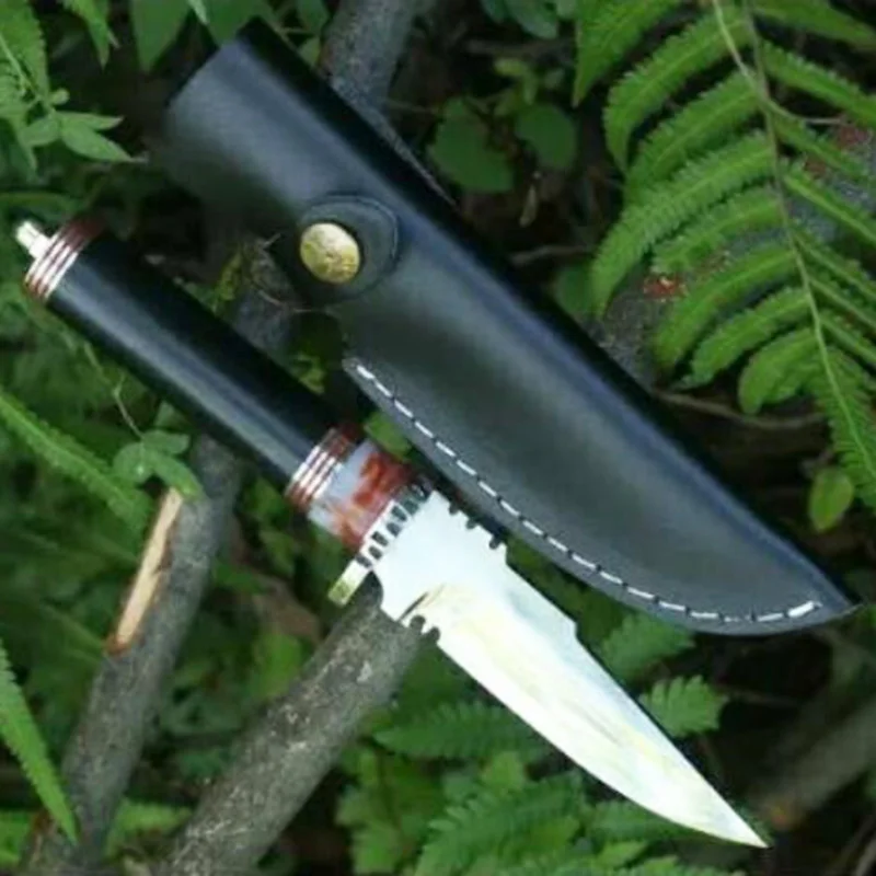 

Mengoing Camping Survival Knife ABS Anti-bullhorn Handle Self-Defense Fixed Blade Knife Oxidation Corrosion Resistant