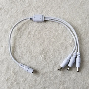 

DC 5.5*2.1mm Bold 1 to 3 Splitter Power Cable 12V for Monitor Charged Supply White 40cm