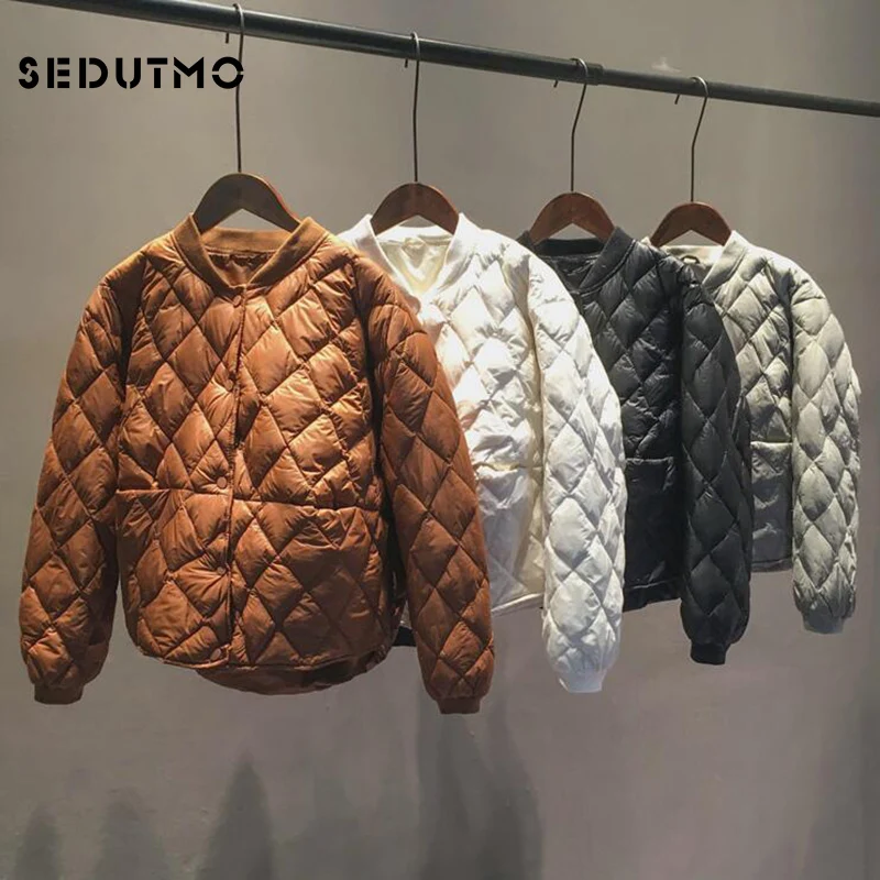 

SEDUTMO Winter Ultra Light Women Down Jackets Short Oversize Duck Down Coat Slim Autumn Puffer Jacket Parkas ED620