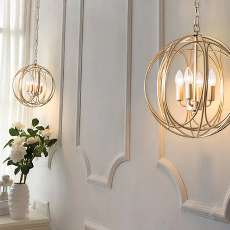 Современный роскошный подвесной светильник с золотым шаром, светодиодный светильник для гостиной, столовой, спальни, Стильный Золотой глобус, светодиодный подвесной светильник