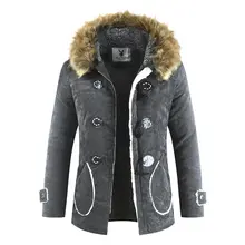 2019 Winter Trench Coat Men Fashion Long Overcoat Woollen Coat Thick Men's Vintage Clothing Horn Button Wool Jackets