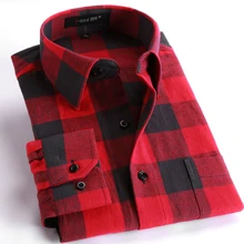 Spring 2017 Men s Casual Plaid Shirts Long Sleeve Slim Fit Comfort Soft Brushed Flannel Cotton