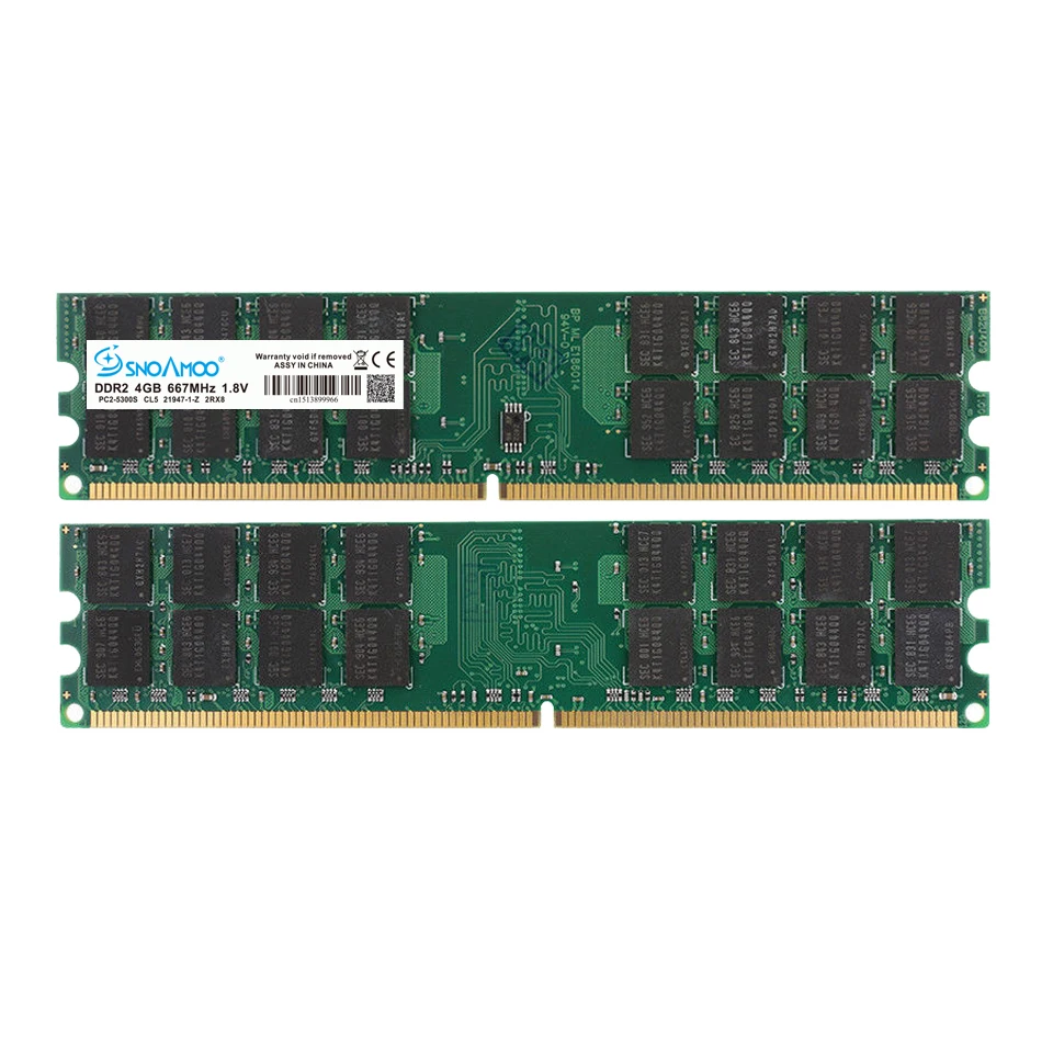 SNOAMOO Ram DDR2 4 ГБ 800 МГц/667 МГц PC2 6400 Настольный ПК DIMM память 240 контактов для системы AMD