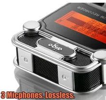 W986 3 micrófonos Lossless Sesión de Música Mp3 Grabadora de Voz Digital Profesional SLR Micro PCM Grabación de Sonido 8G