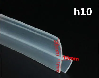 2 м/лот Расширенный F/h форма из силиконовой резины дверь душевой кабины стеклянное уплотнение для окна прокладка уплотнитель для 6/8/10/12 мм стекло - Цвет: h10mm x 2Meters