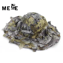 Бренд Mege летняя камуфляжная охотничья шляпа Bonnie наружная походная бейсболка джунгли; бионический кленовый бейсболка кепка с покрывалом плоская кепка