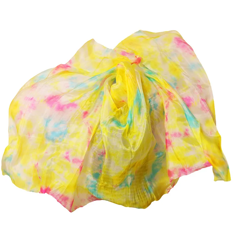 Дизайнерская натуральная шелковая вуаль для танца живота, дешевые вуали для танцев, вуаль для танцев tari perut kostum,, 250*114 см, разноцветные - Цвет: as picture