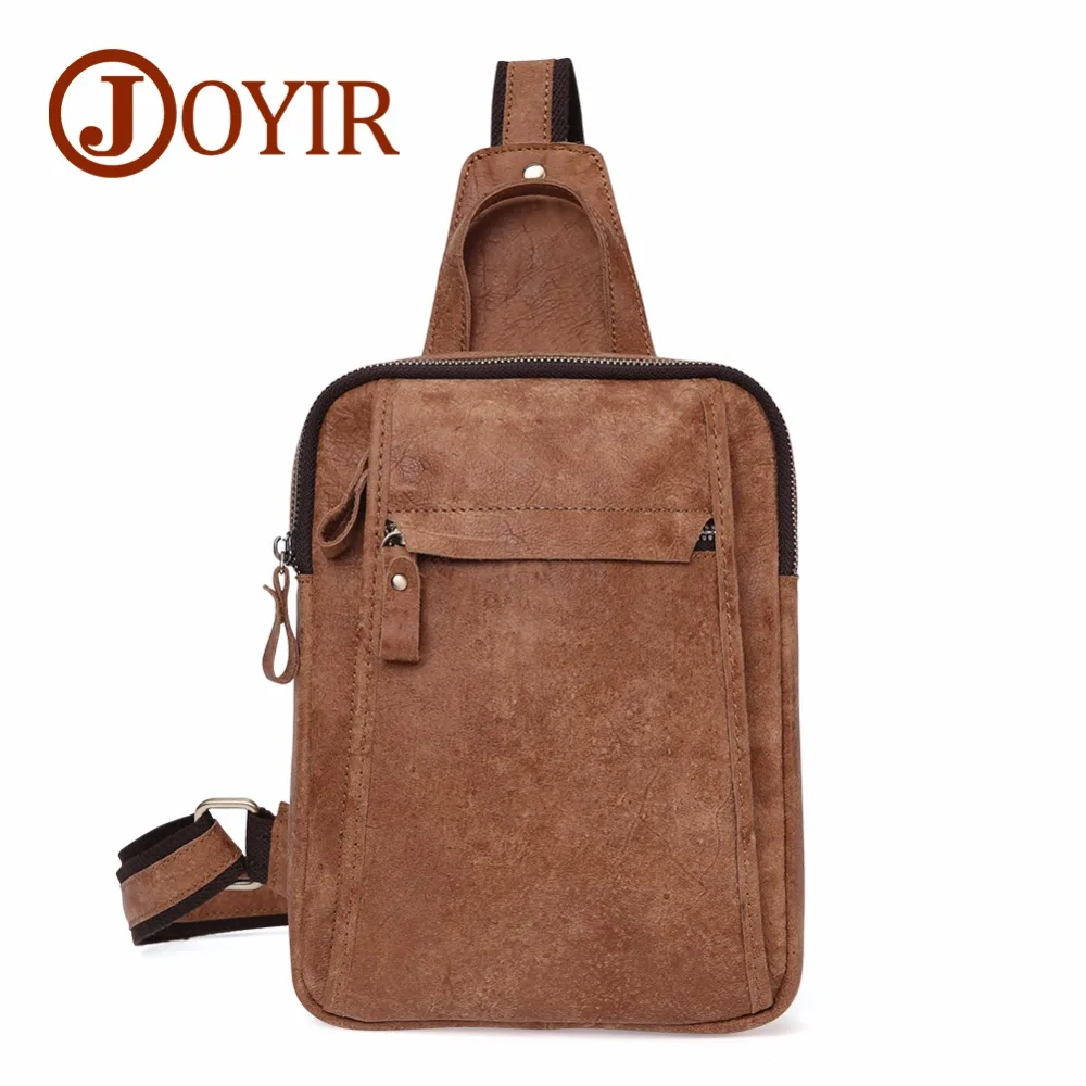 

JOYIR Genuine Leather Chest Bag Messenger Crossbody Bags for Men Shoulder Sling Bag Summer Short Trip Leisure Chest Bag For Man