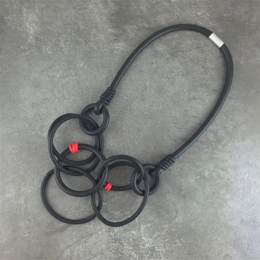 New Black Rubber Punk Vintage Fashion Necklaces &Pendants Women