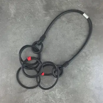 

New Black Rubber Punk Vintage Fashion Necklaces &Pendants Women Statement Necklace Circle Drops Choker Maxi Colar Feminino