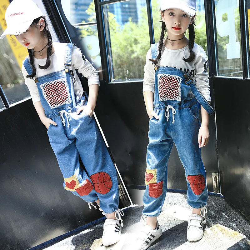kids girls overall jumpsuits denim overalls for kids 2018 autumn