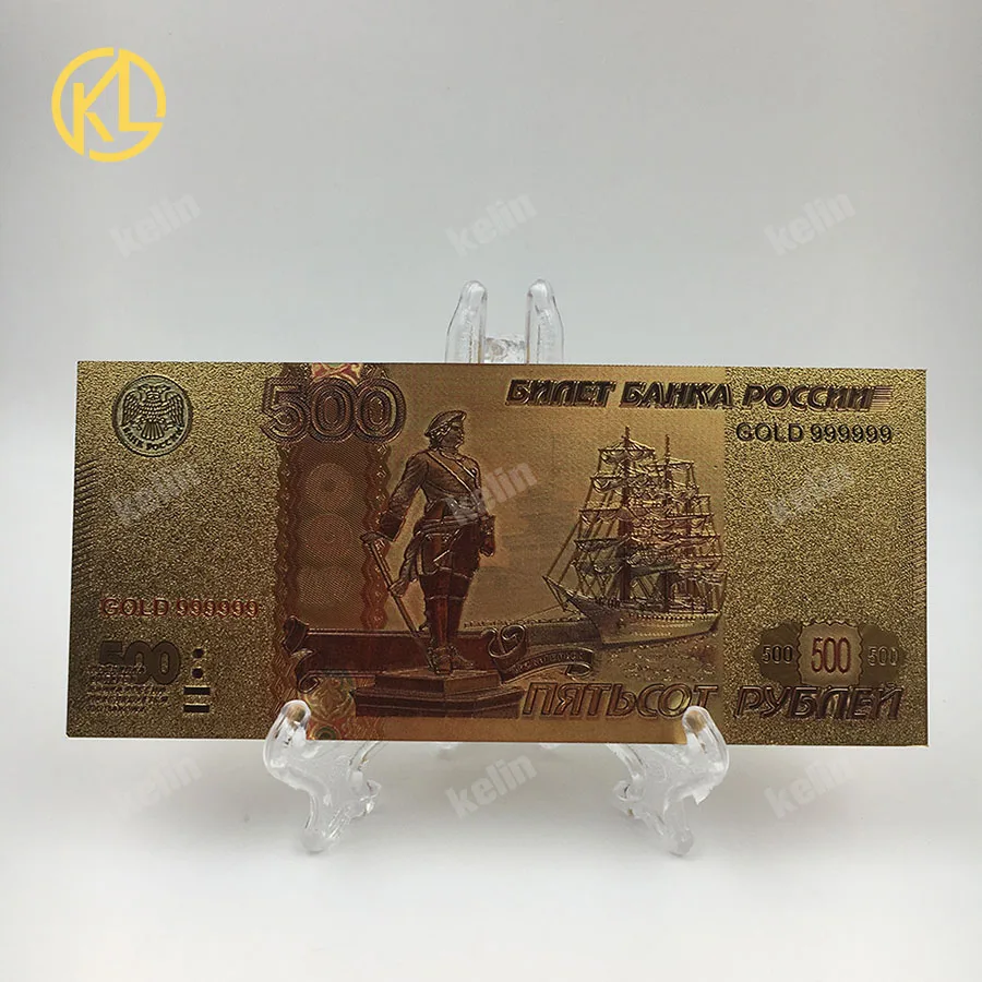 10 шт./лот водостойкие банкноты из золотой фольги 24K памятник Питера Великой
